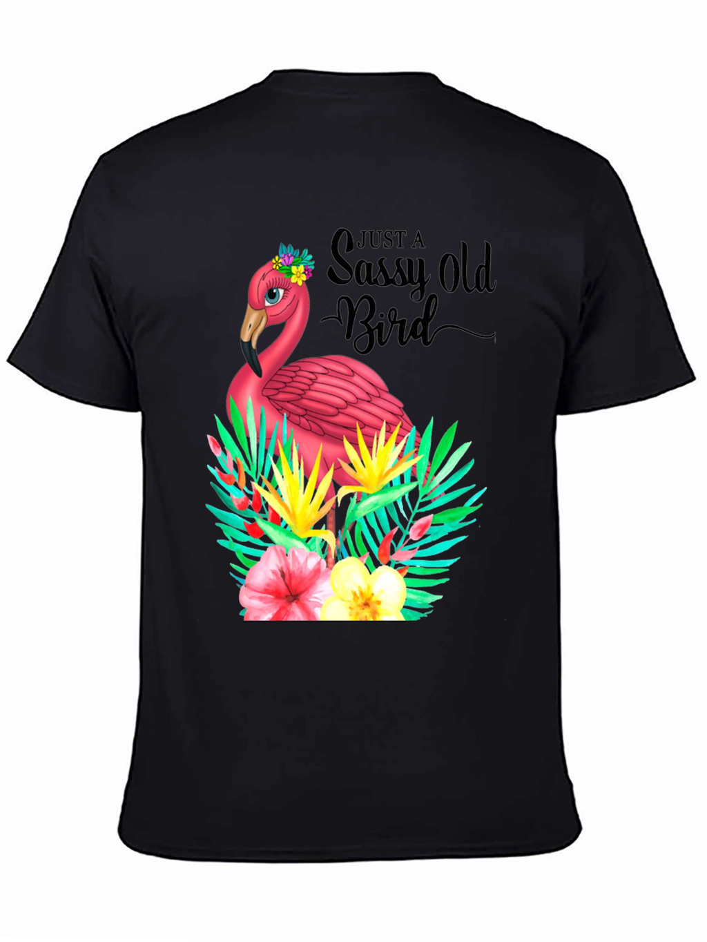 Sassy Old Bird Flamingo Graphic Tee