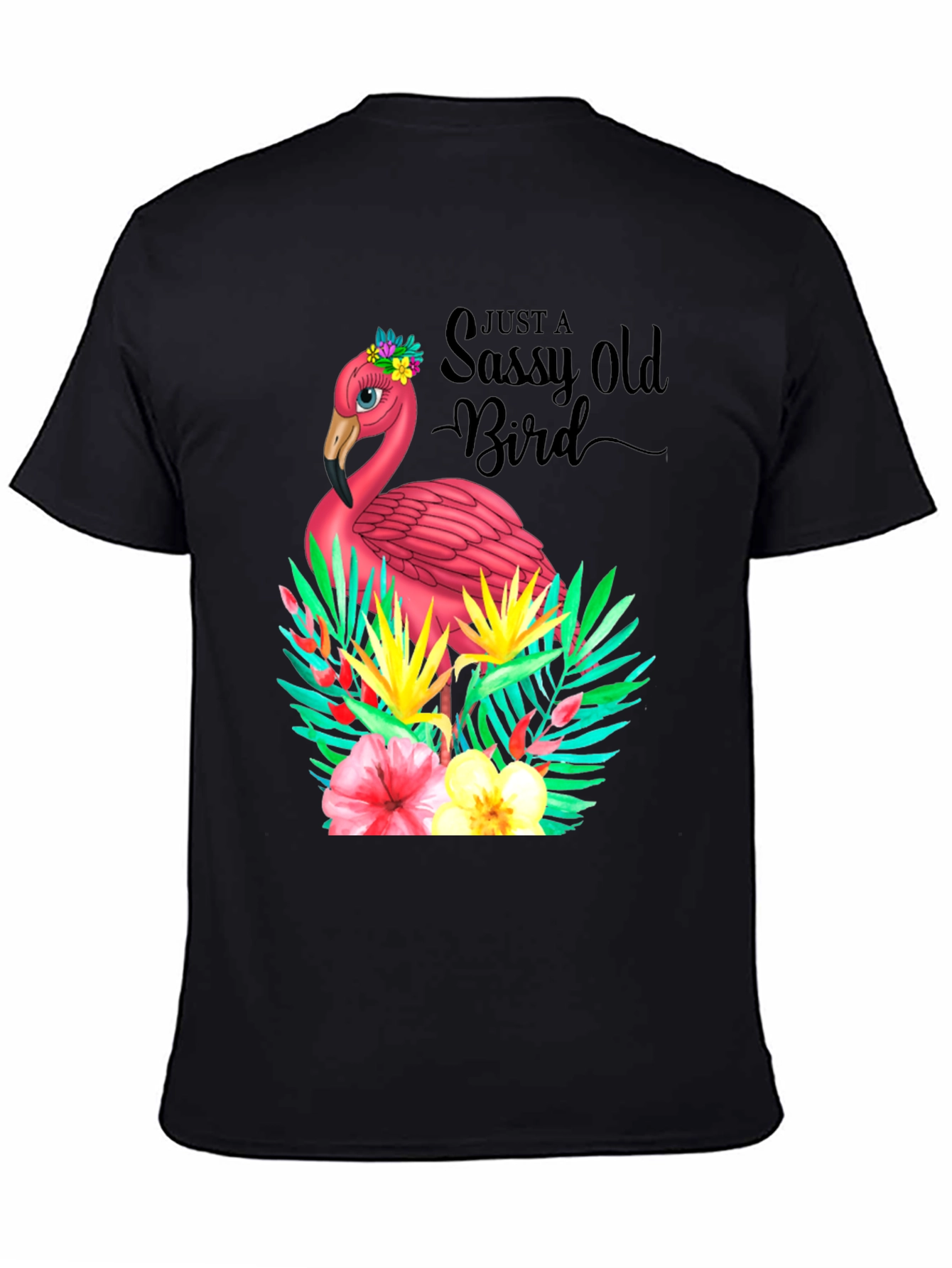 Sassy Old Bird Flamingo Graphic Tee
