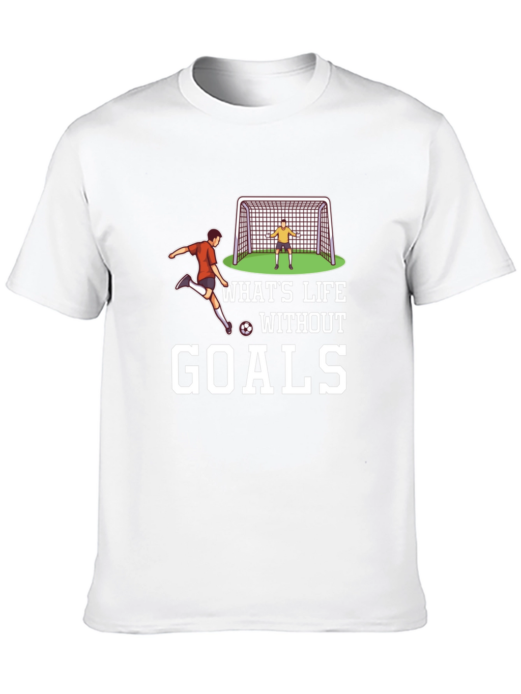 Soccer Goals Graphic T-Shirt - Black Casual Tee