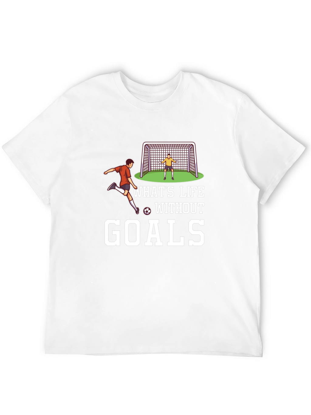 Soccer Goals Graphic T-Shirt - Black Casual Tee