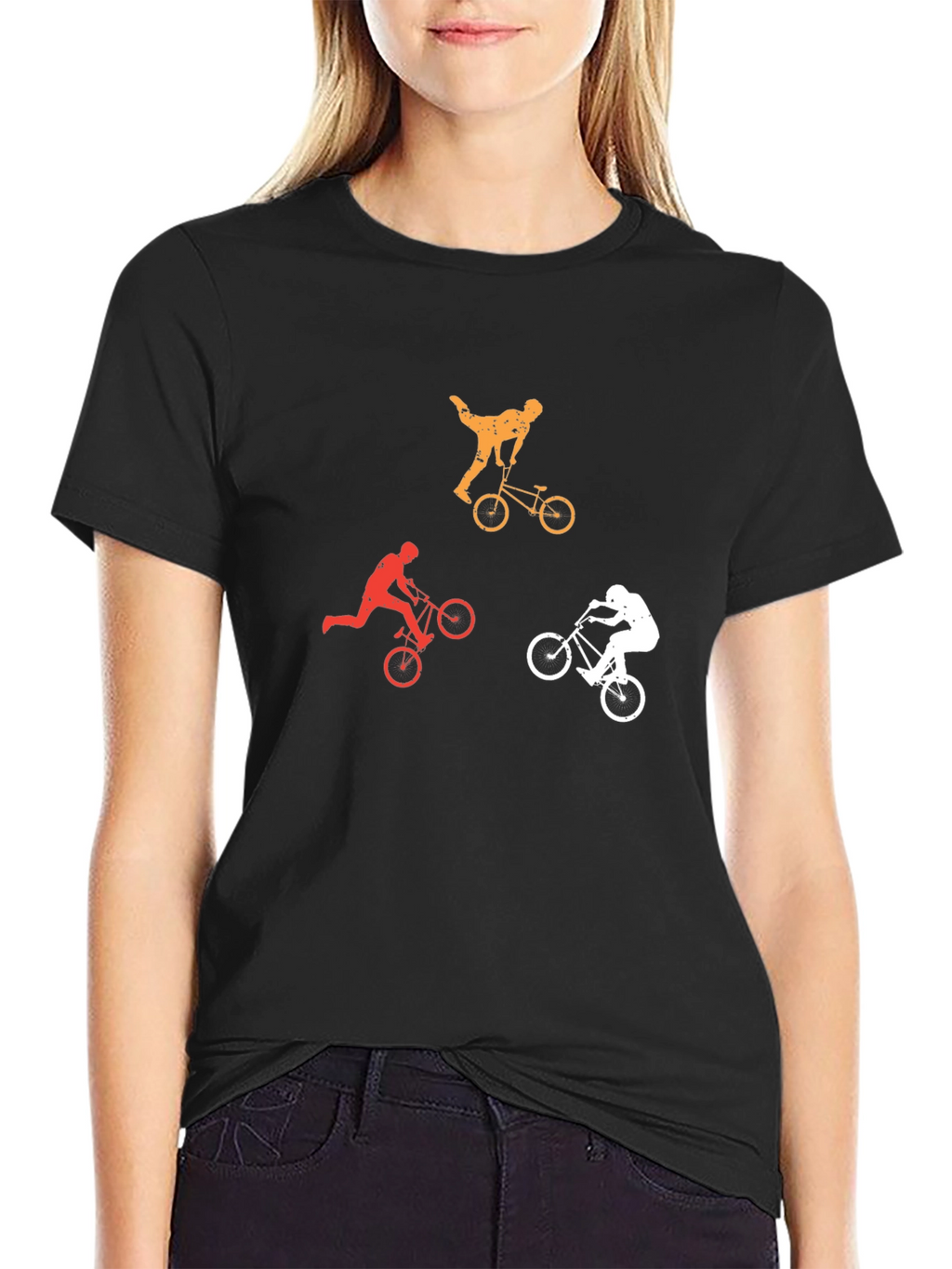 Cool BMX Rider Silhouette Graphic T-Shirt