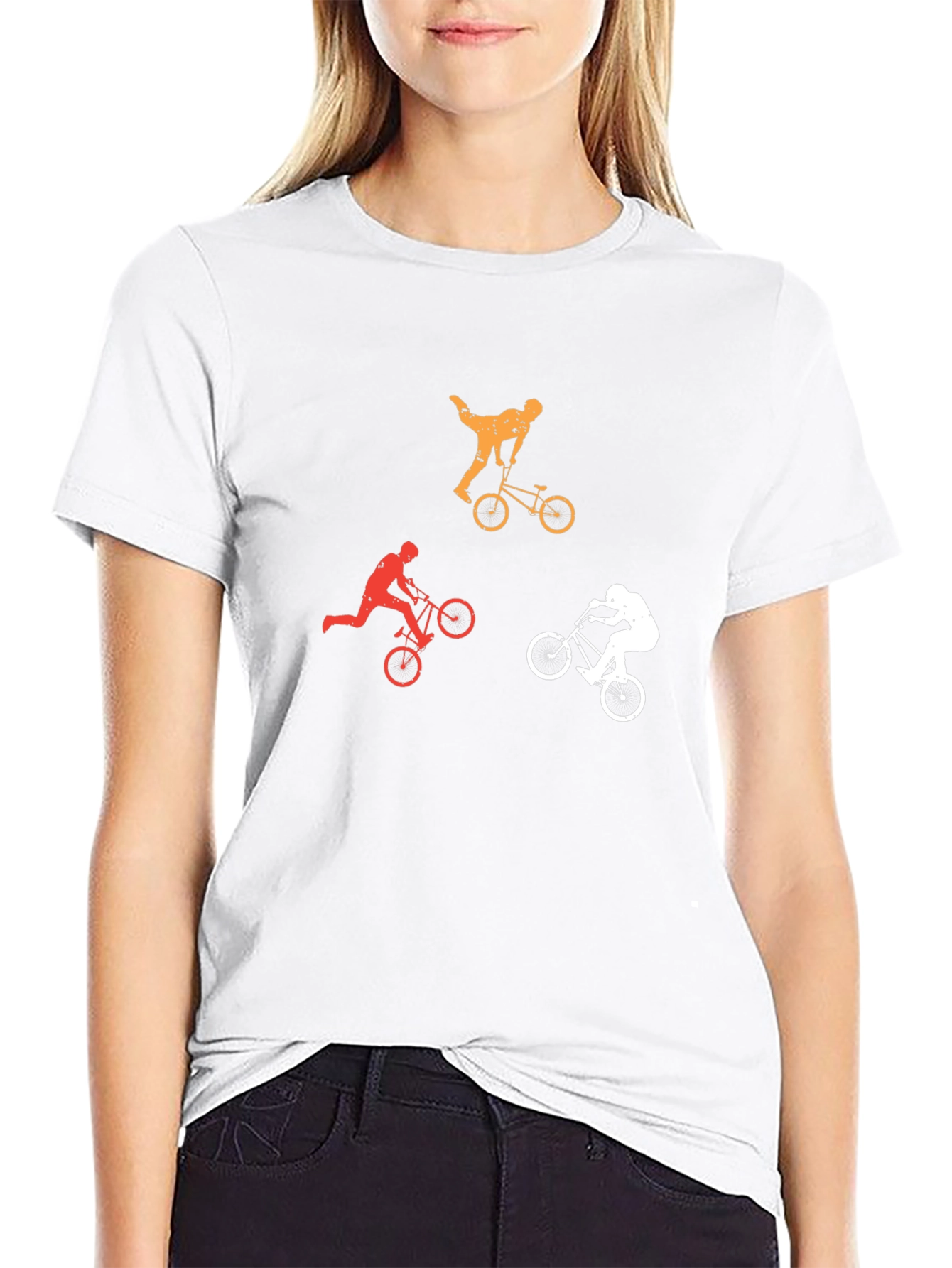 Cool BMX Rider Silhouette Graphic T-Shirt