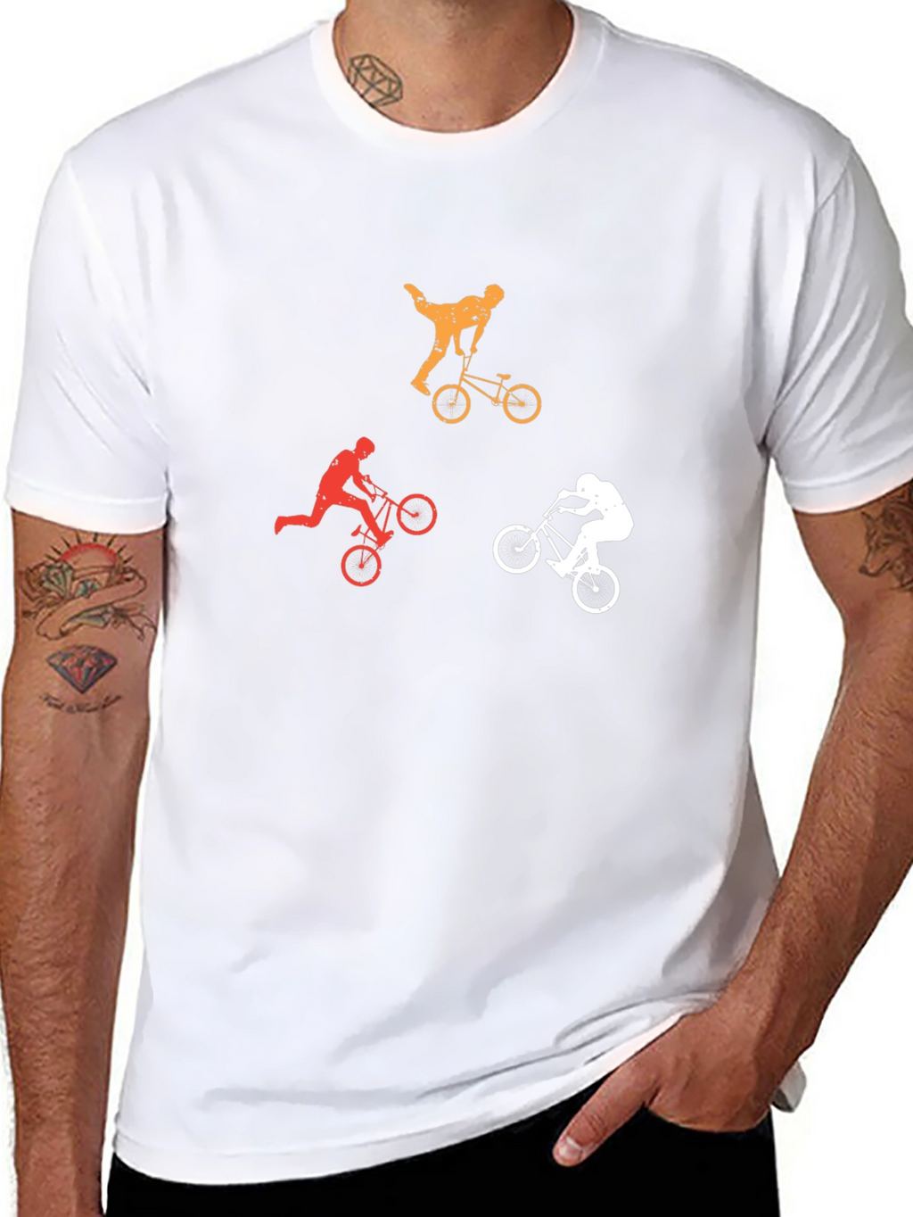 Cool BMX Rider Silhouette Graphic T-Shirt