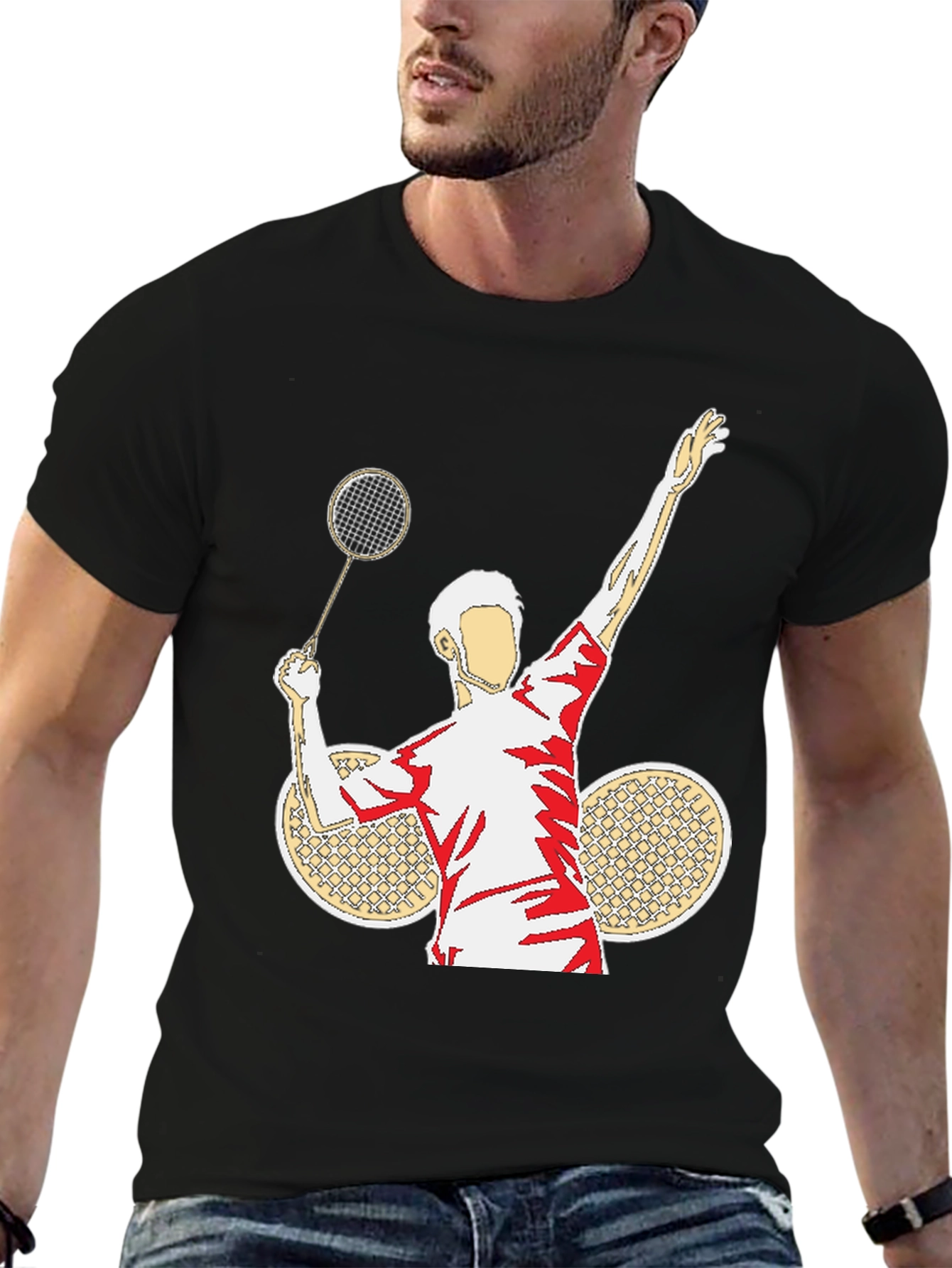 Badminton Player Graphic T-Shirt