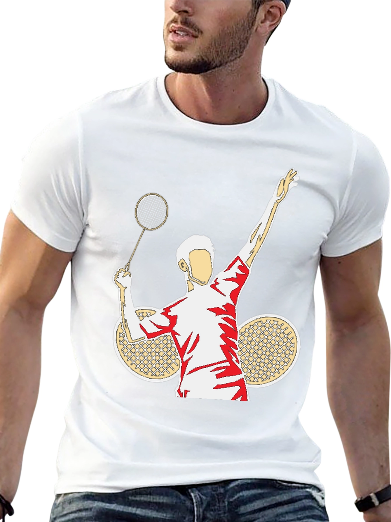 Badminton Player Graphic T-Shirt