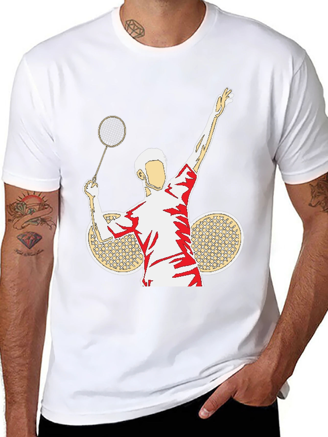 Badminton Player Graphic T-Shirt