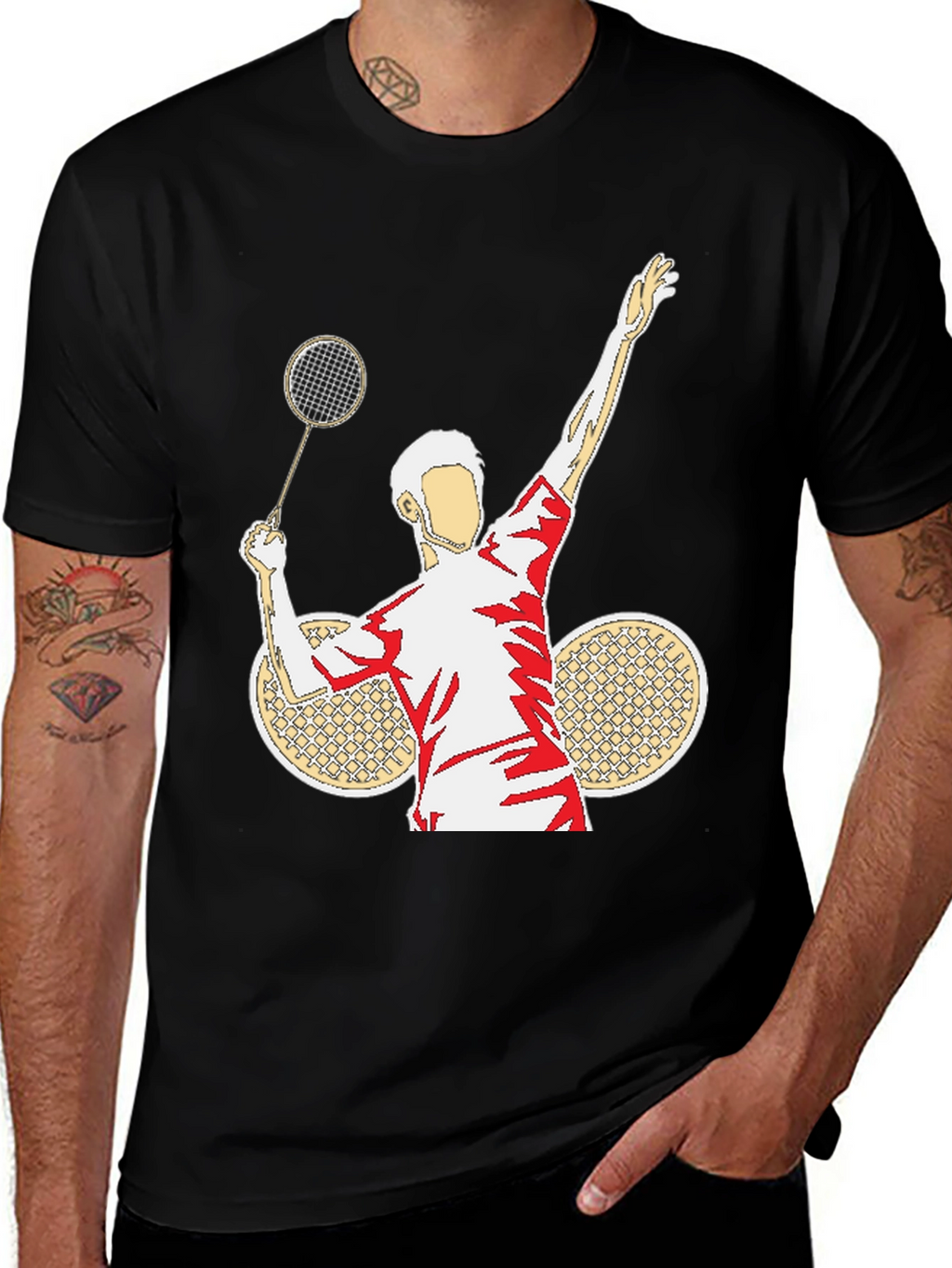 Badminton Player Graphic T-Shirt