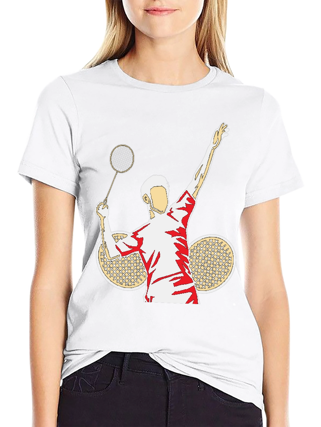 Badminton Player Graphic T-Shirt