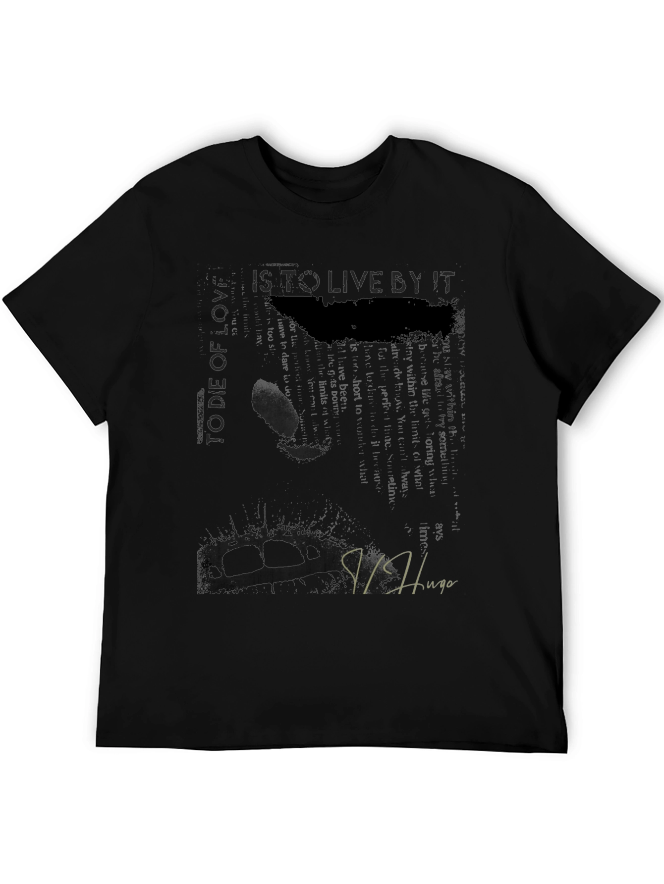 Stylish Graphic Print Black T-Shirt