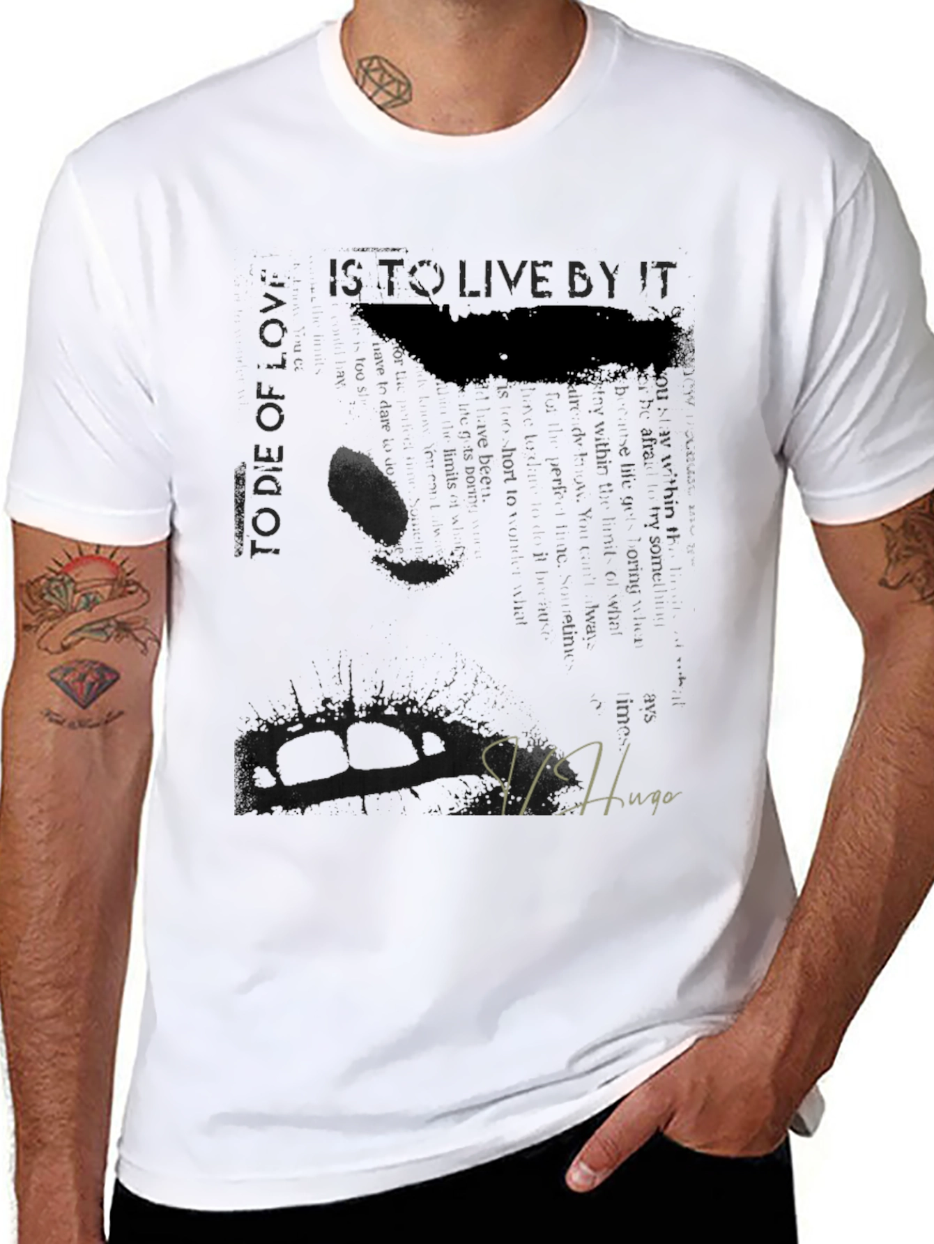 Stylish Graphic Print Black T-Shirt