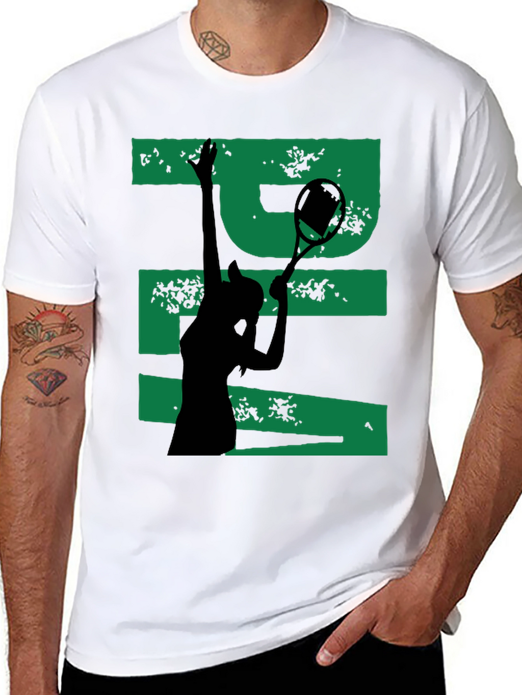 Tennis Player Silhouette Graphic Tee