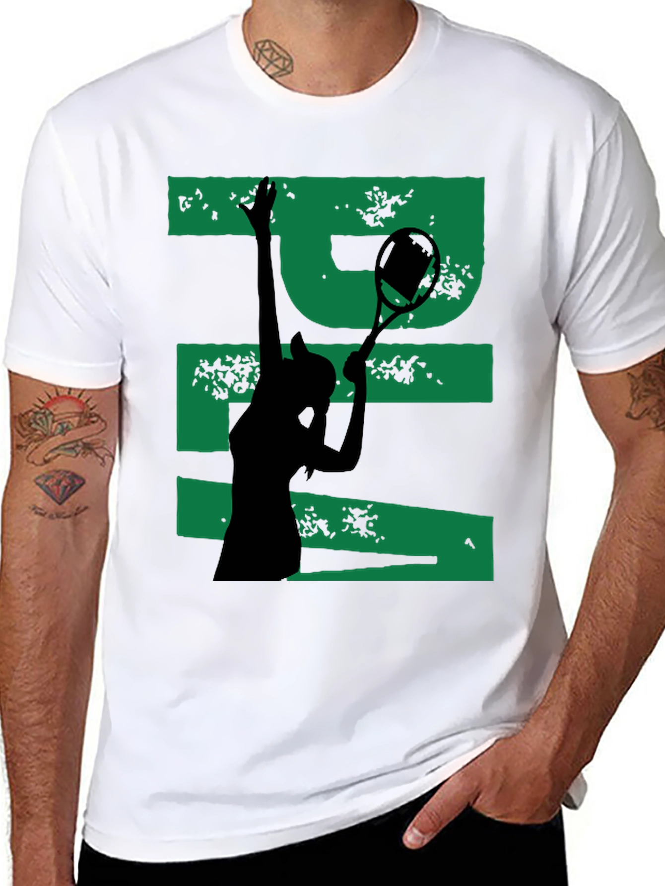 Tennis Player Silhouette Graphic Tee