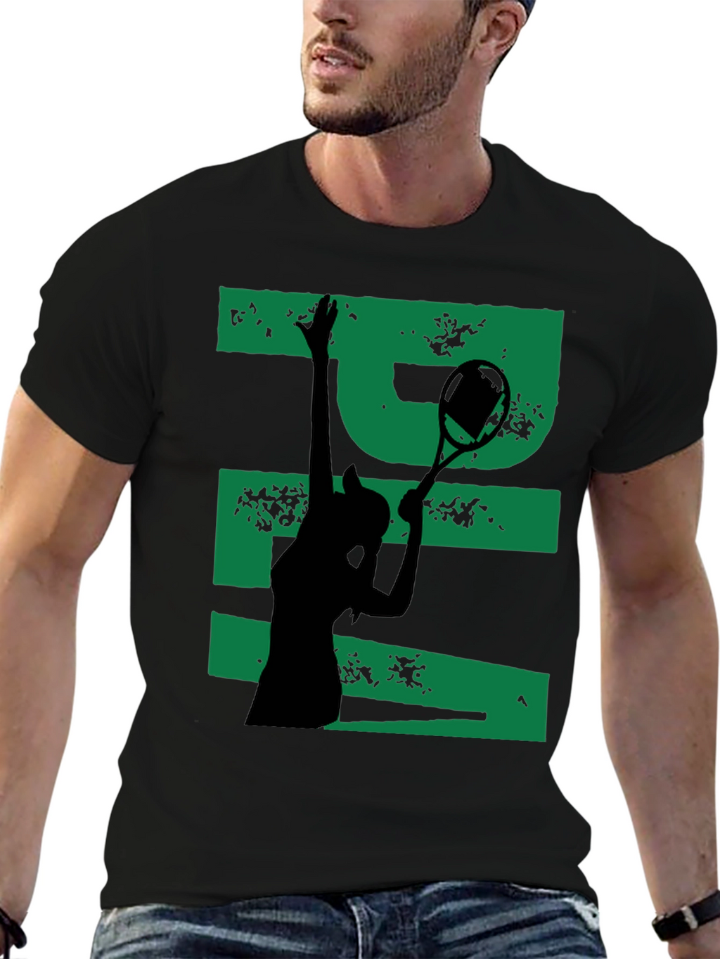 Tennis Player Silhouette Graphic Tee