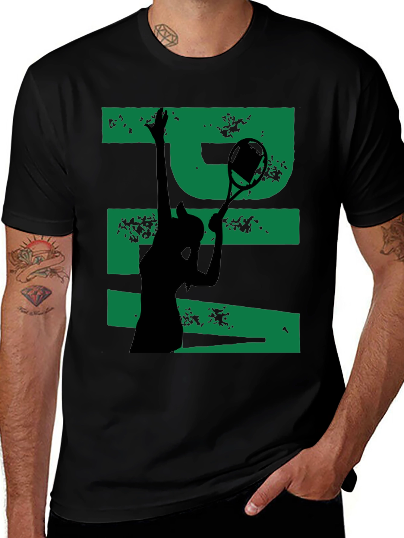 Tennis Player Silhouette Graphic Tee