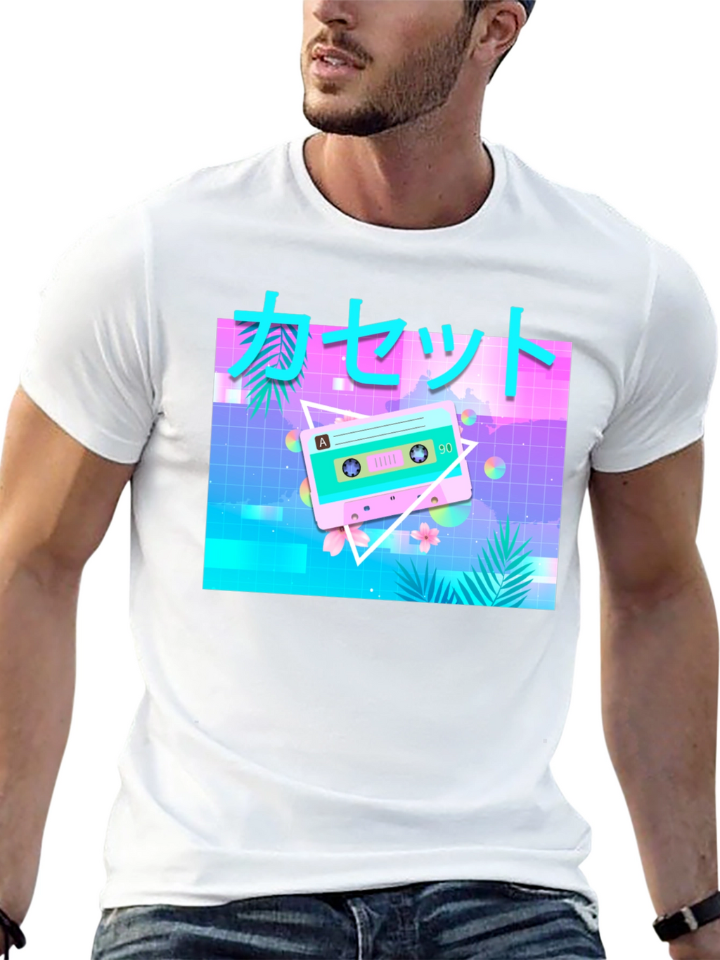 Retro Cassette Tape Graphic Tee - Vaporwave Aesthetic
