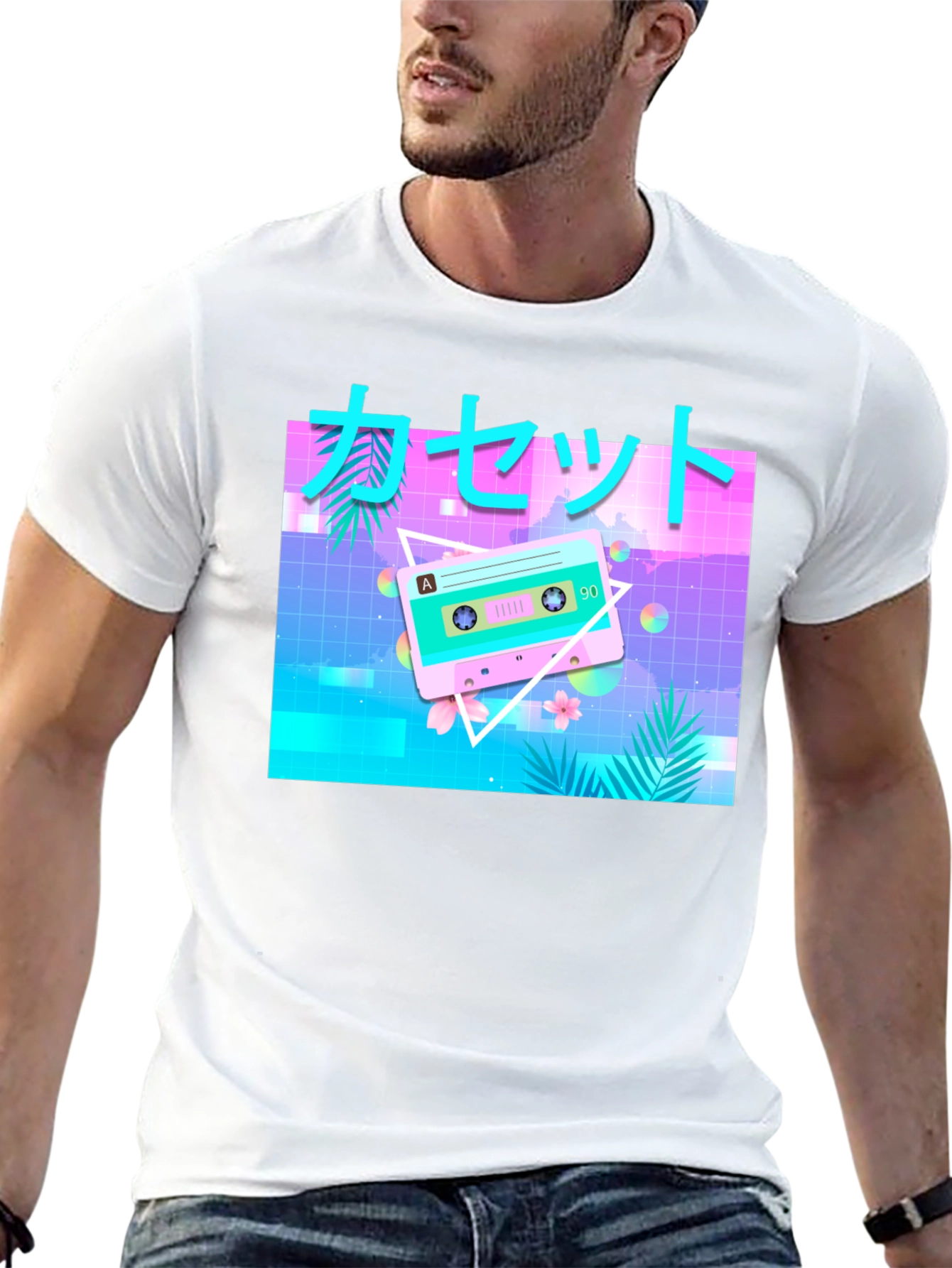 Retro Cassette Tape Graphic Tee - Vaporwave Aesthetic