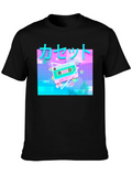 Retro Cassette Tape Graphic Tee - Vaporwave Aesthetic