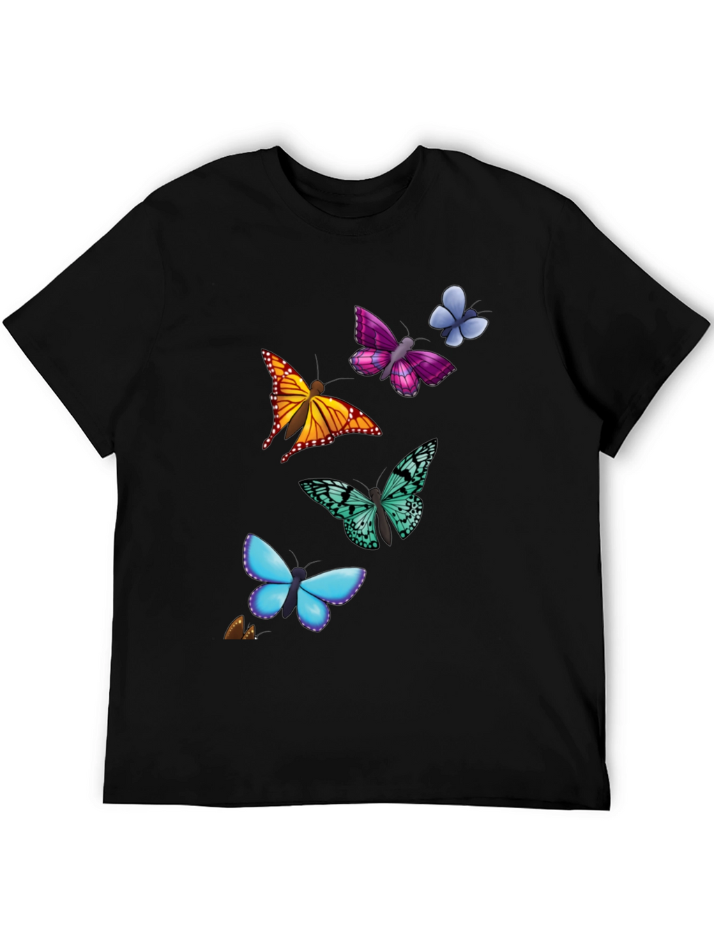 Butterfly Print T-Shirt - Casual Style Short Sleeve