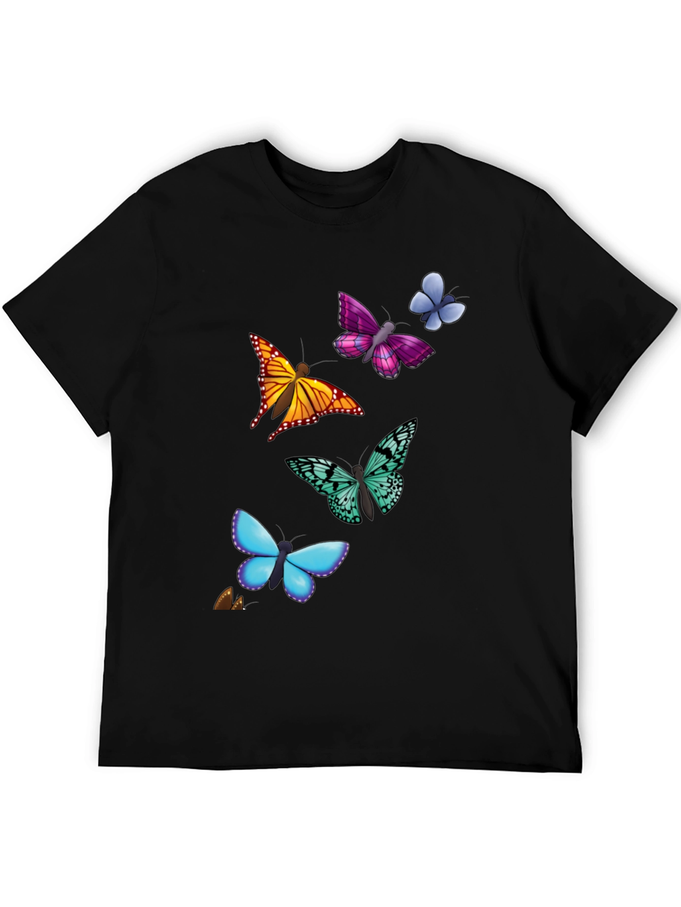 Butterfly Print T-Shirt - Casual Style Short Sleeve