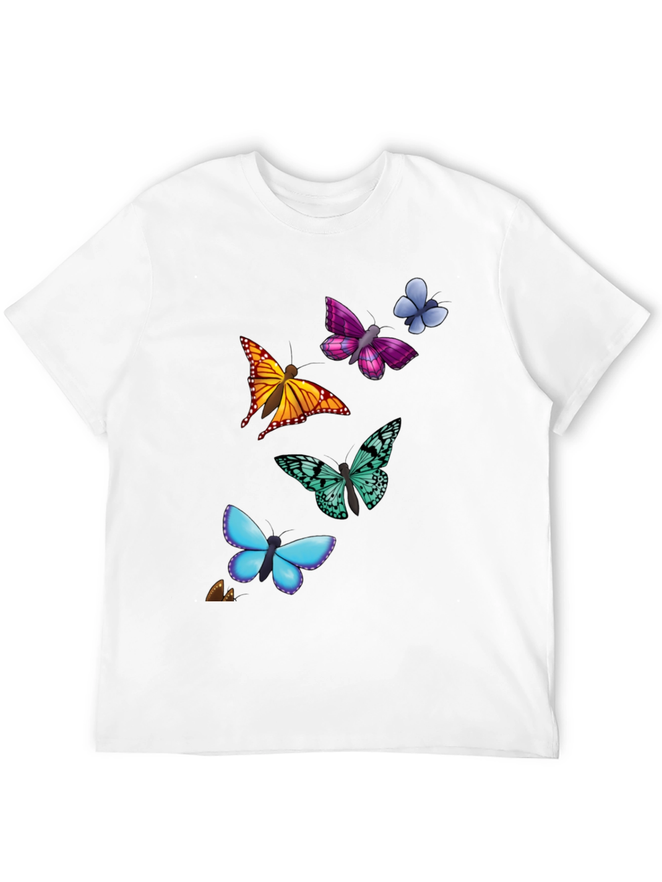 Butterfly Print T-Shirt - Casual Style Short Sleeve
