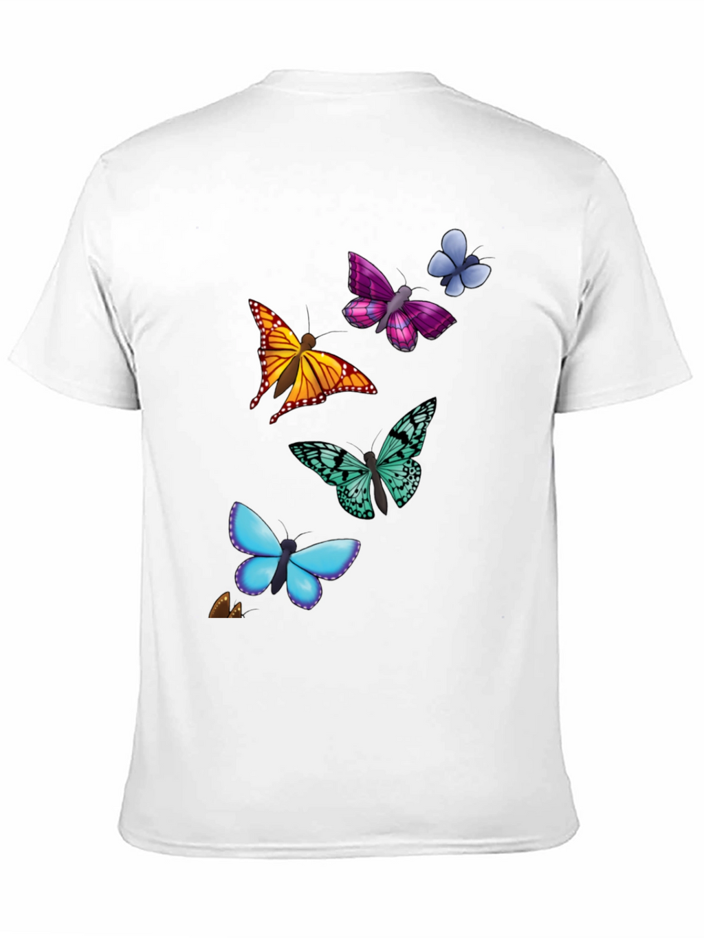 Butterfly Print T-Shirt - Casual Style Short Sleeve