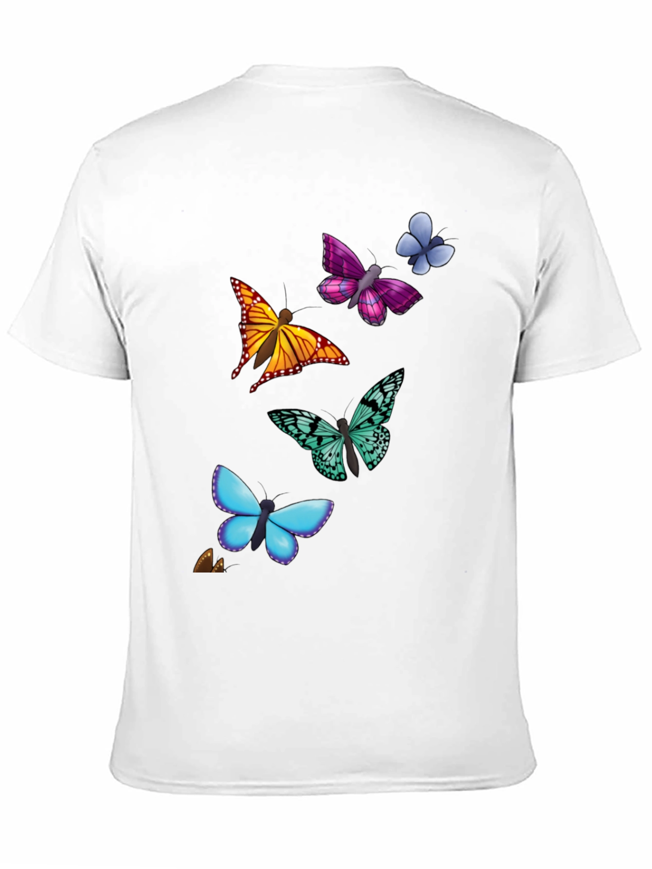 Butterfly Print T-Shirt - Casual Style Short Sleeve