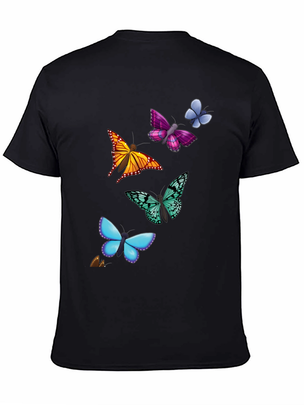 Butterfly Print T-Shirt - Casual Style Short Sleeve
