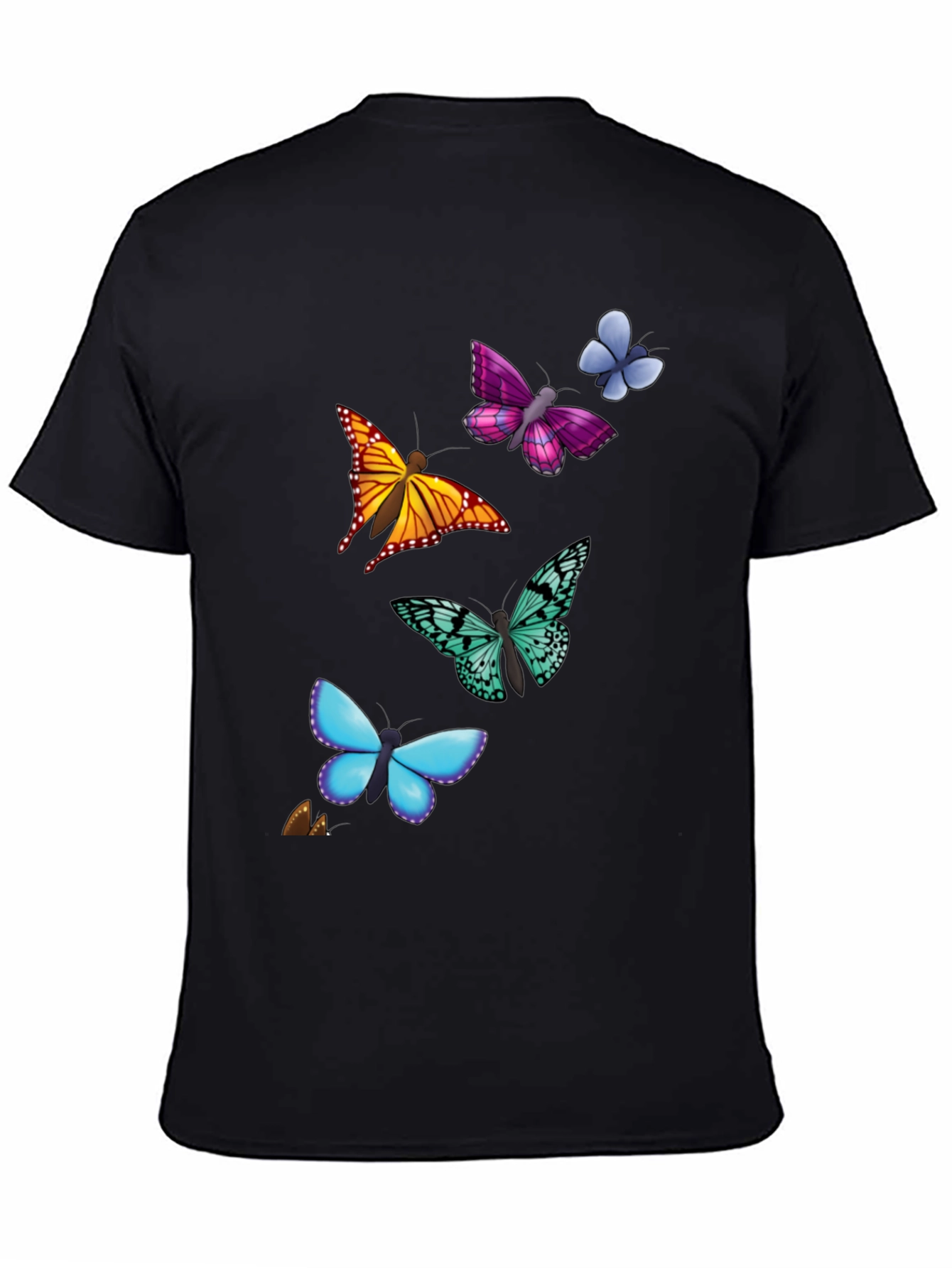 Butterfly Print T-Shirt - Casual Style Short Sleeve