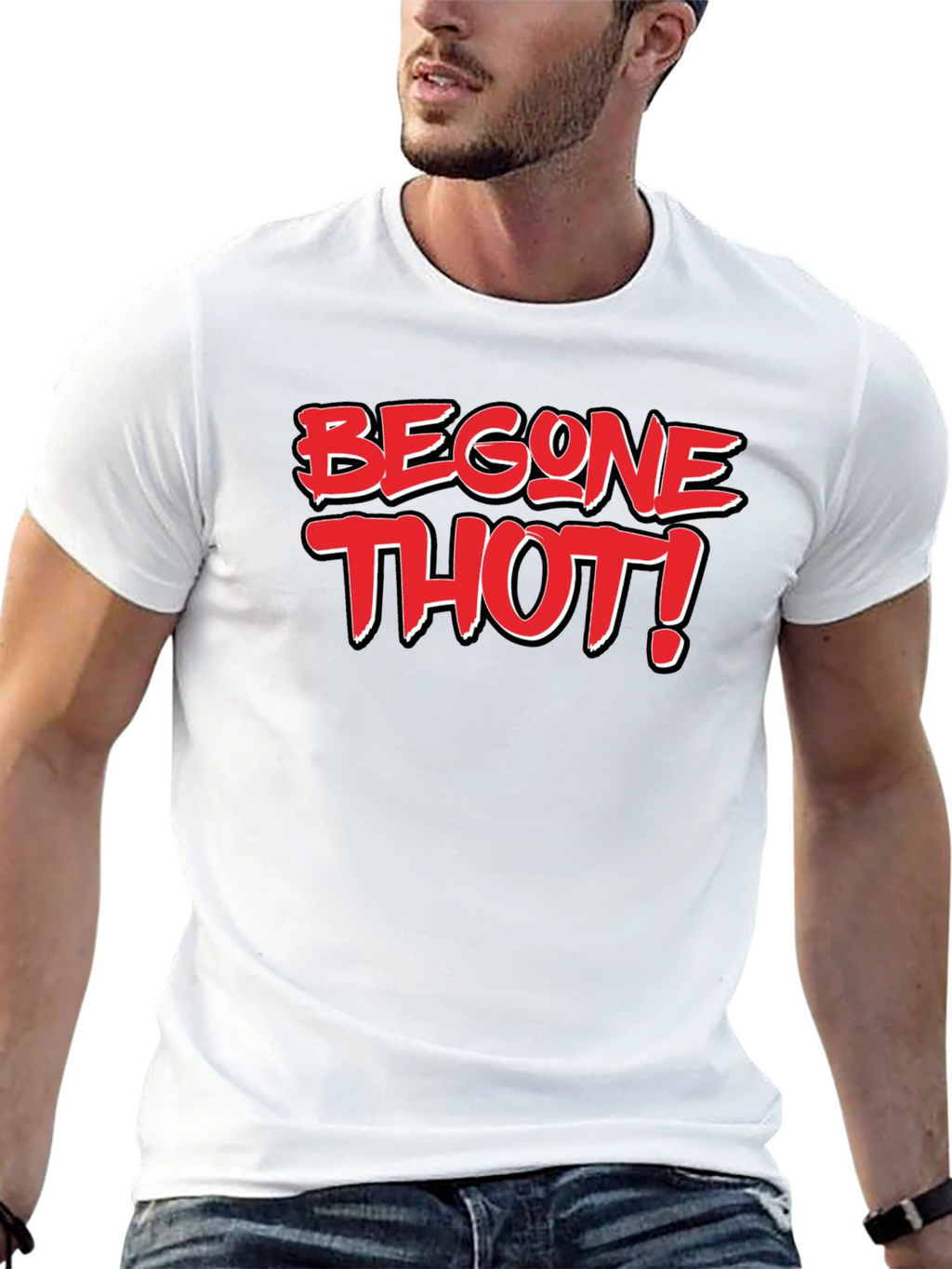 Begone Thot! Black T-Shirt - Bold Graphic Novelty Tee
