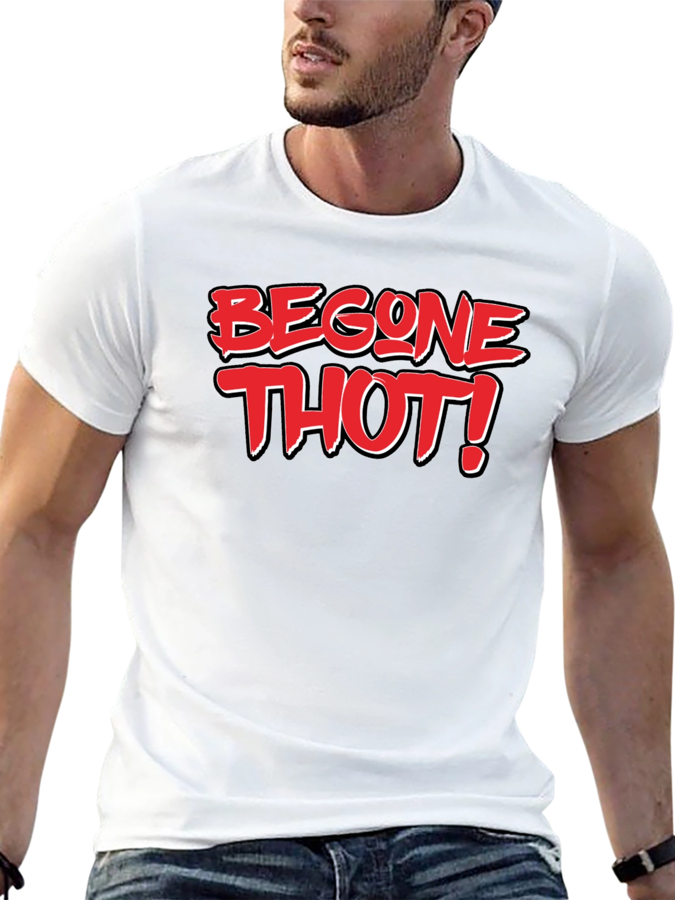 Begone Thot! Black T-Shirt - Bold Graphic Novelty Tee