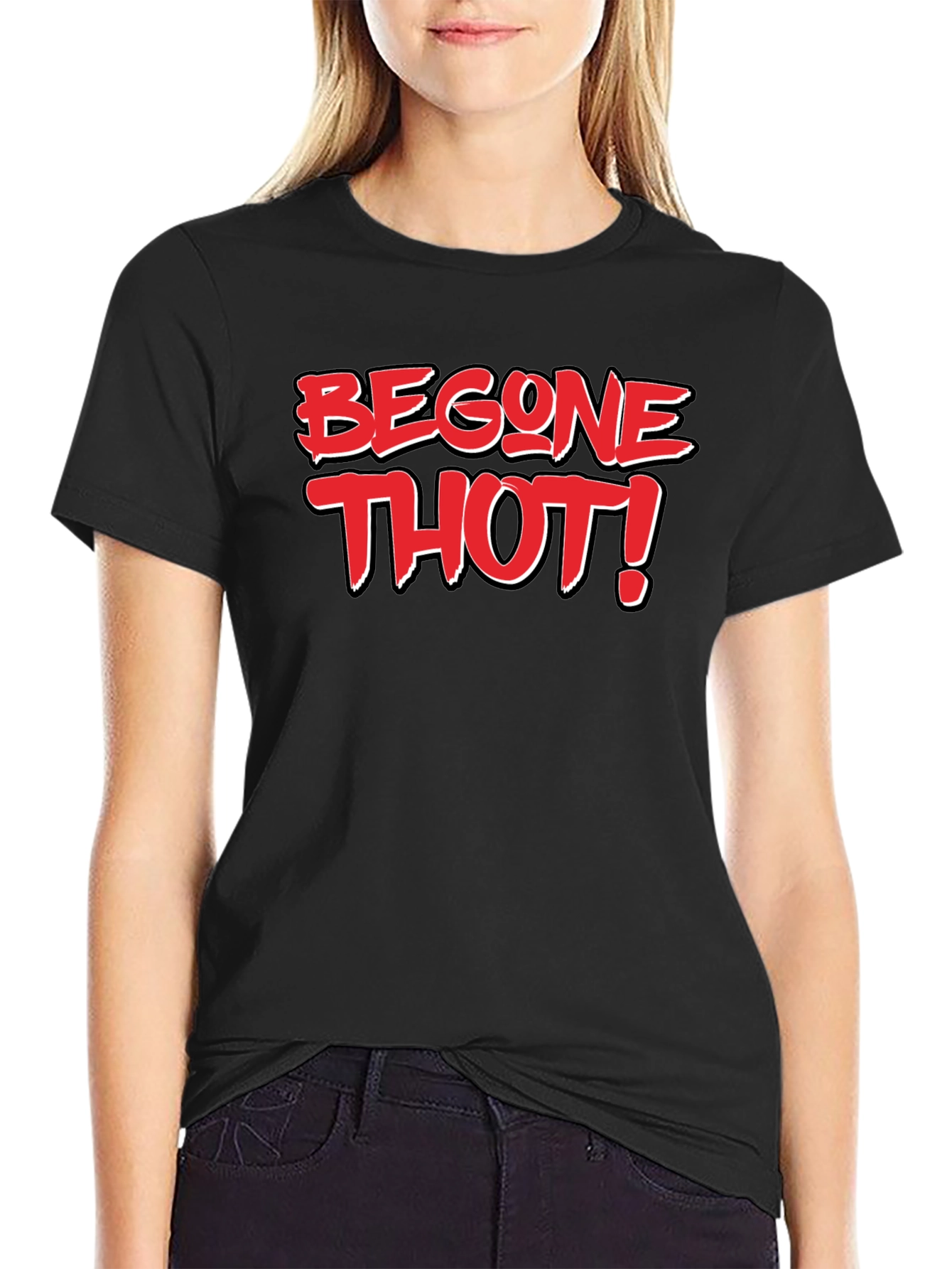 Begone Thot! Black T-Shirt - Bold Graphic Novelty Tee