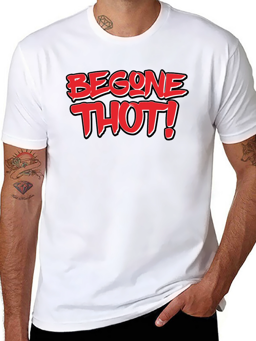 Begone Thot! Black T-Shirt - Bold Graphic Novelty Tee