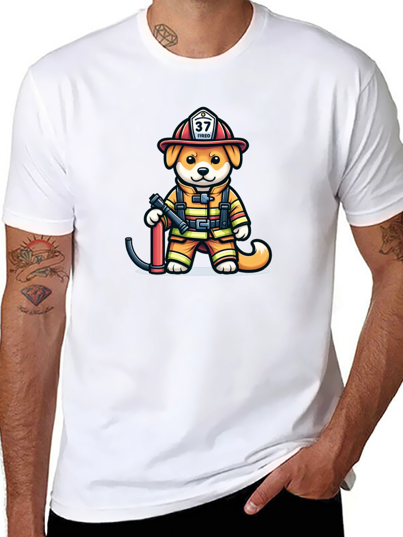 Firefighter Dog T-Shirt: Fired Up Pup!