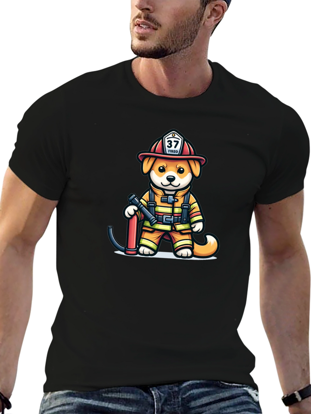 Firefighter Dog T-Shirt: Fired Up Pup!