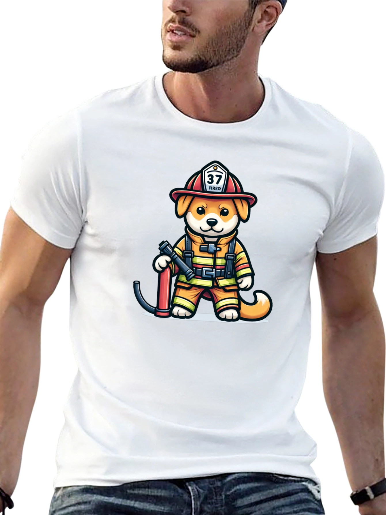 Firefighter Dog T-Shirt: Fired Up Pup!