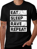 Eat Sleep Rave Repeat Black T-Shirt