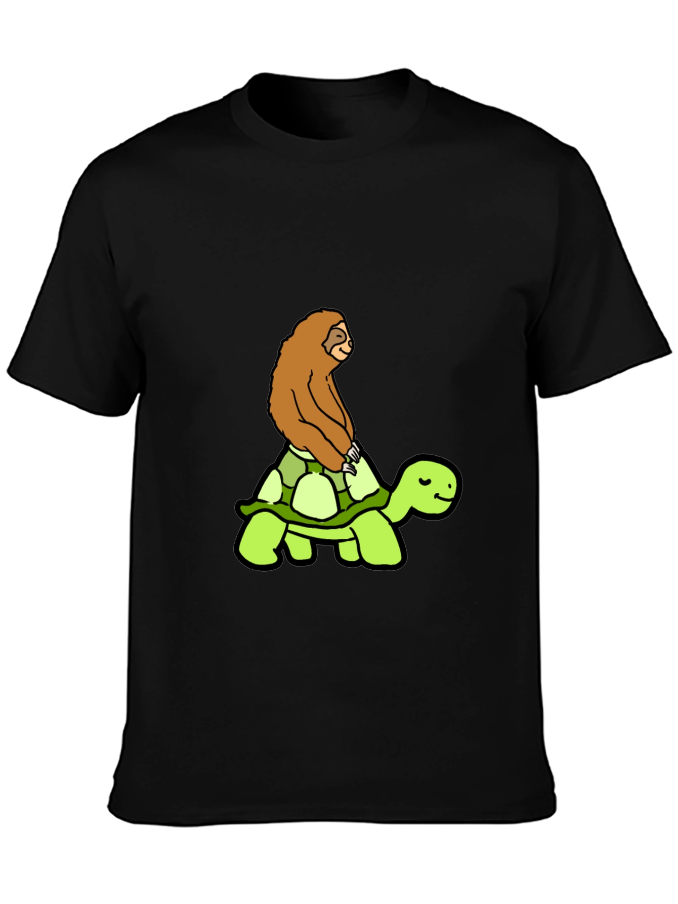 Sloth Riding Turtle T-Shirt Funny Slow Animals Tee