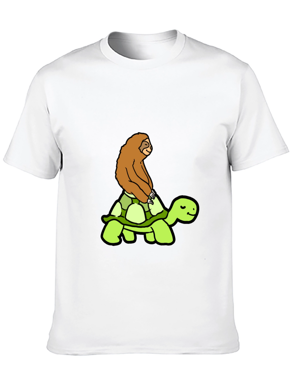 Sloth Riding Turtle T-Shirt Funny Slow Animals Tee