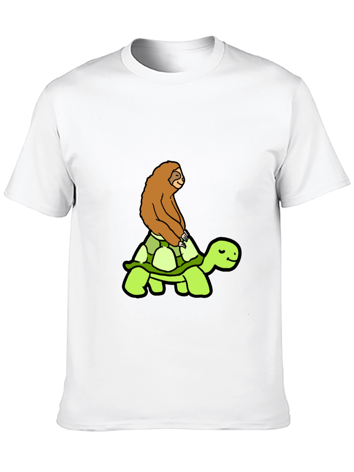 Sloth Riding Turtle T-Shirt Funny Slow Animals Tee