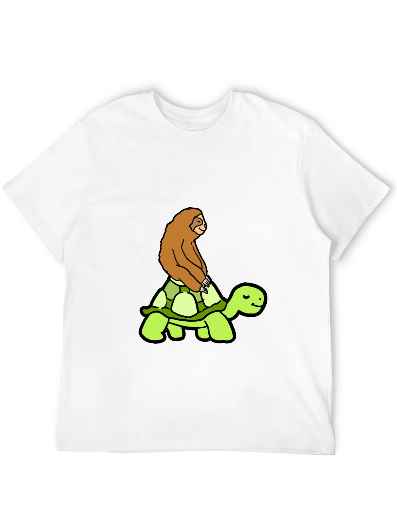 Sloth Riding Turtle T-Shirt Funny Slow Animals Tee