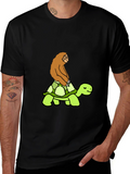 Sloth Riding Turtle T-Shirt Funny Slow Animals Tee
