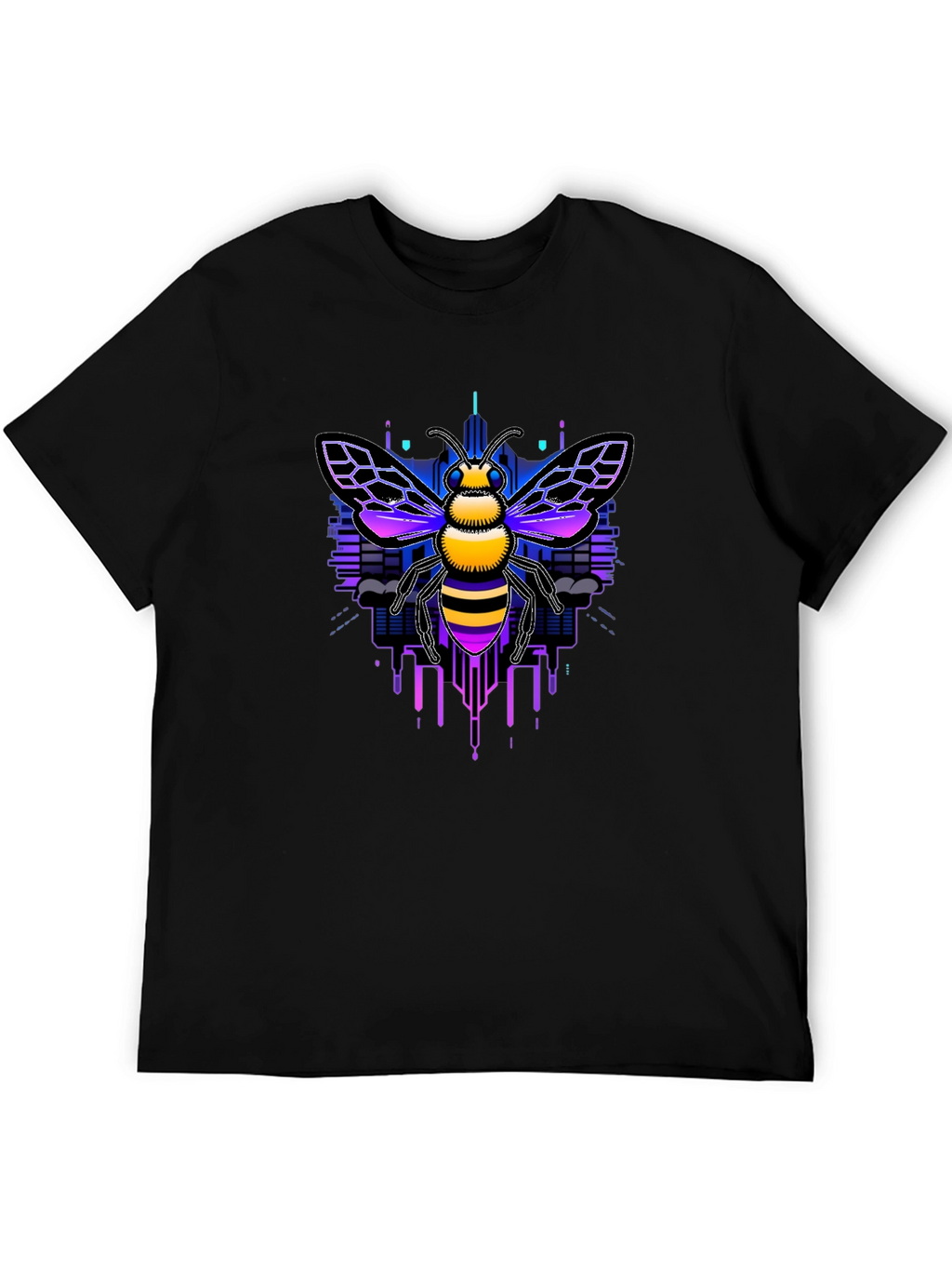 Cyberpunk Bee Graphic Tee - Unique Design