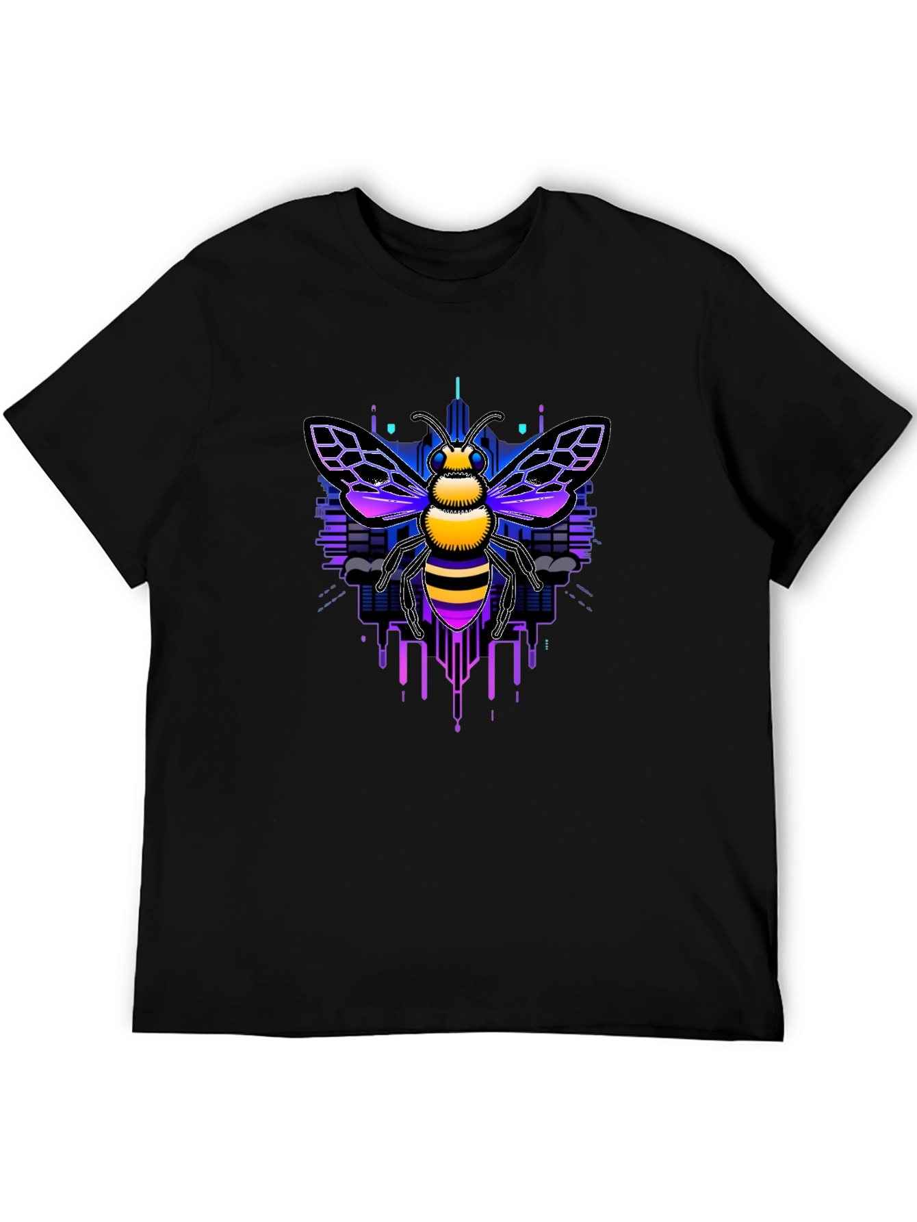 Cyberpunk Bee Graphic Tee - Unique Design