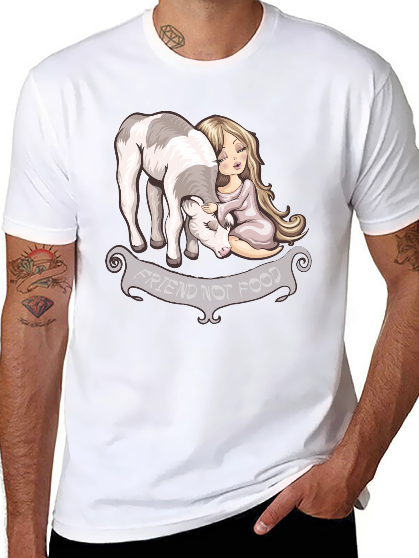Vegan T-Shirt - Friend Not Food Graphic Tee