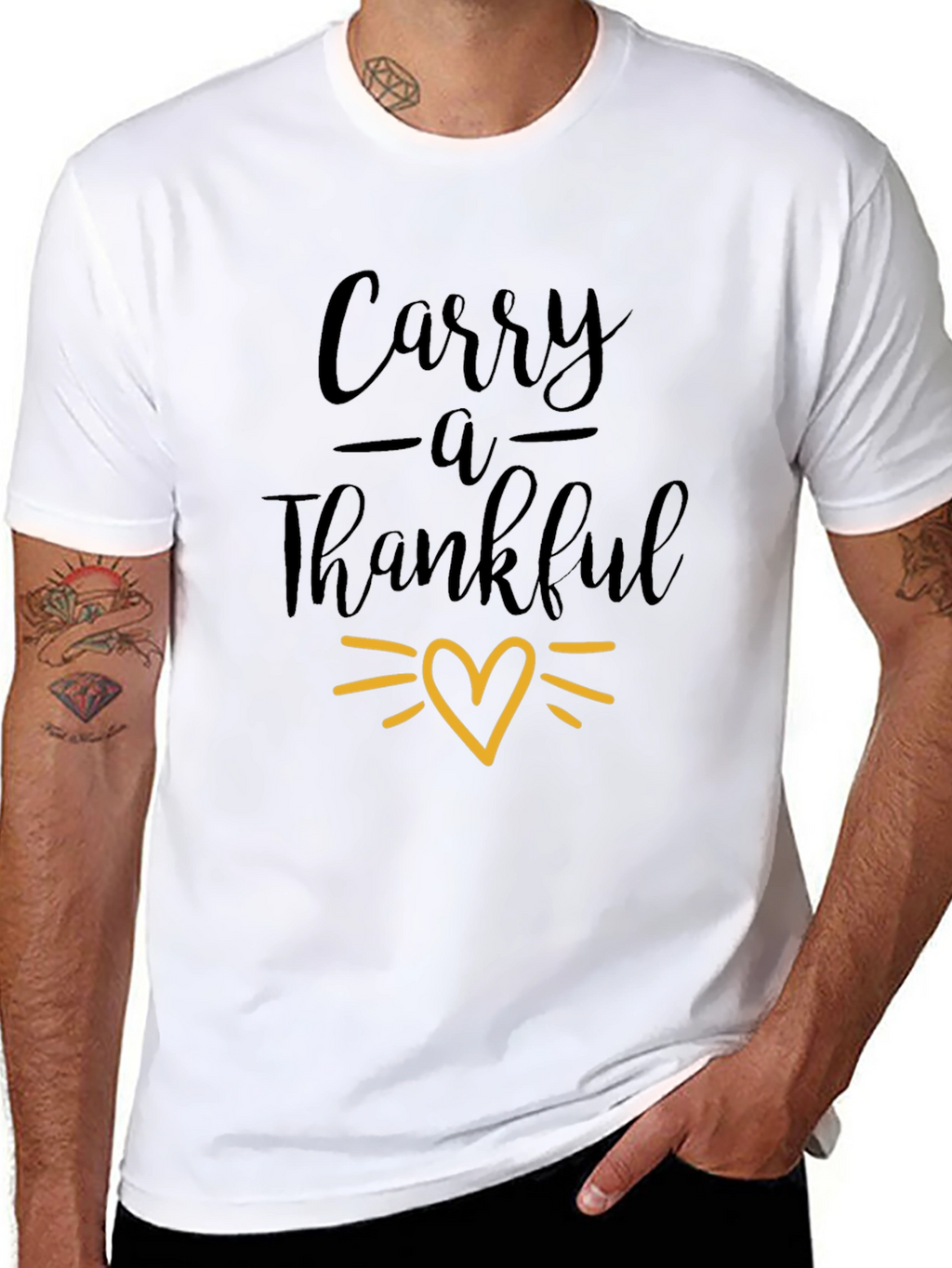 Carry a Thankful Heart T-Shirt - Black Graphic Tee