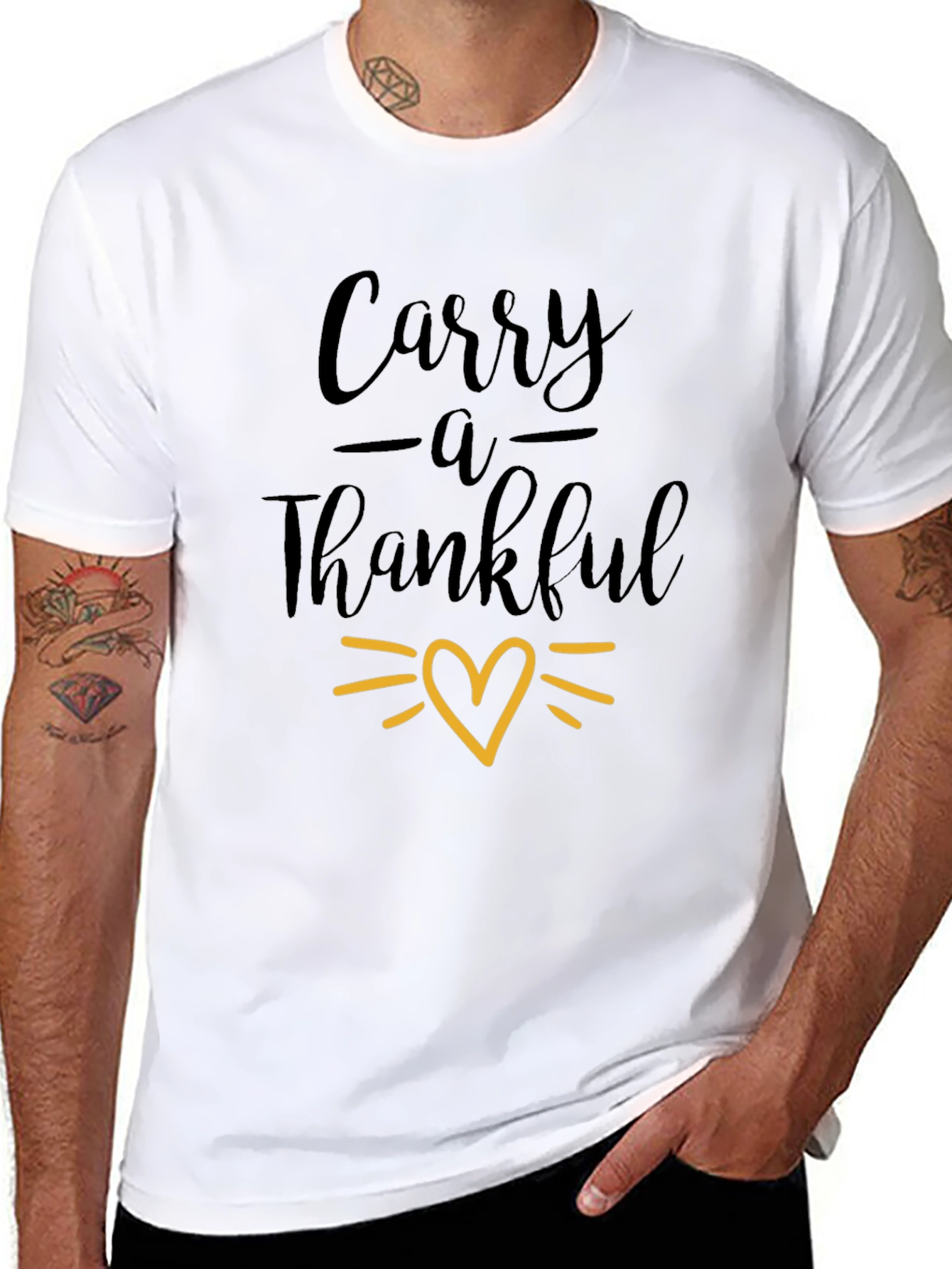 Carry a Thankful Heart T-Shirt - Black Graphic Tee