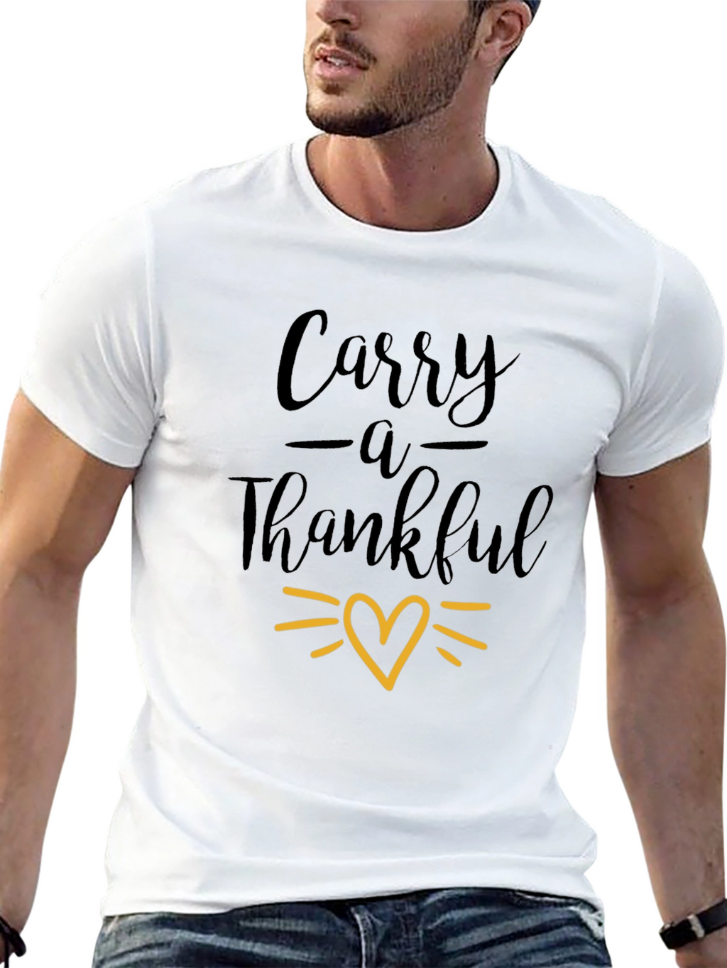 Carry a Thankful Heart T-Shirt - Black Graphic Tee