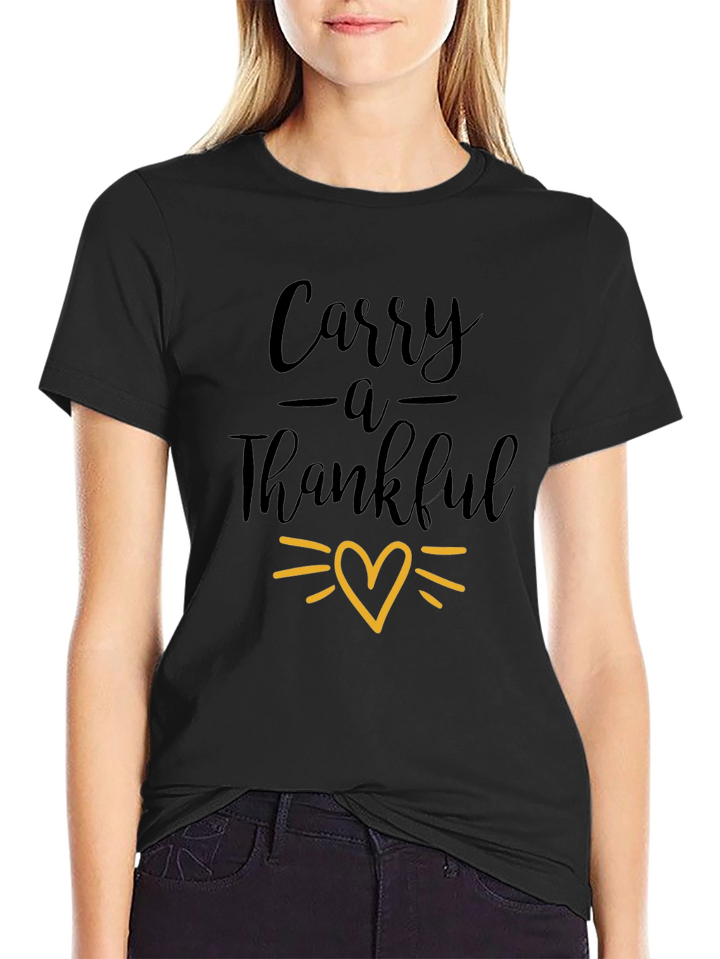 Carry a Thankful Heart T-Shirt - Black Graphic Tee