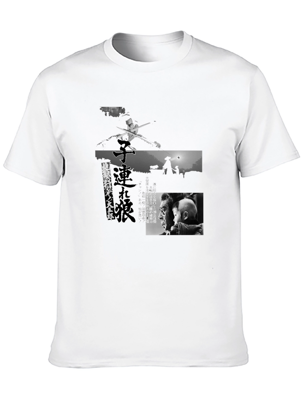 Stylish Graphic Tee: Black & White Movie Scene Design