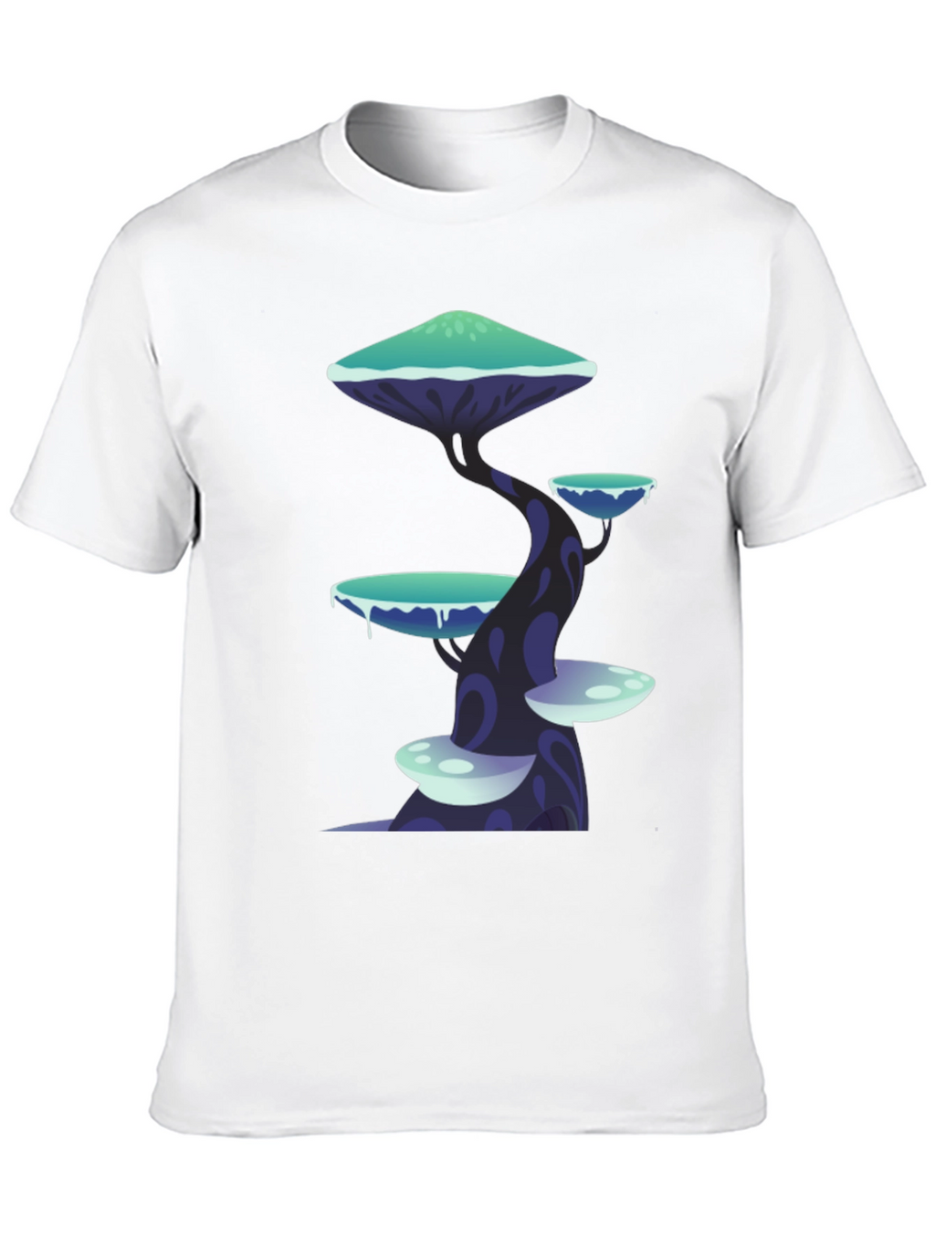 Fantasy Mushroom Tree Graphic Tee - Unique Design